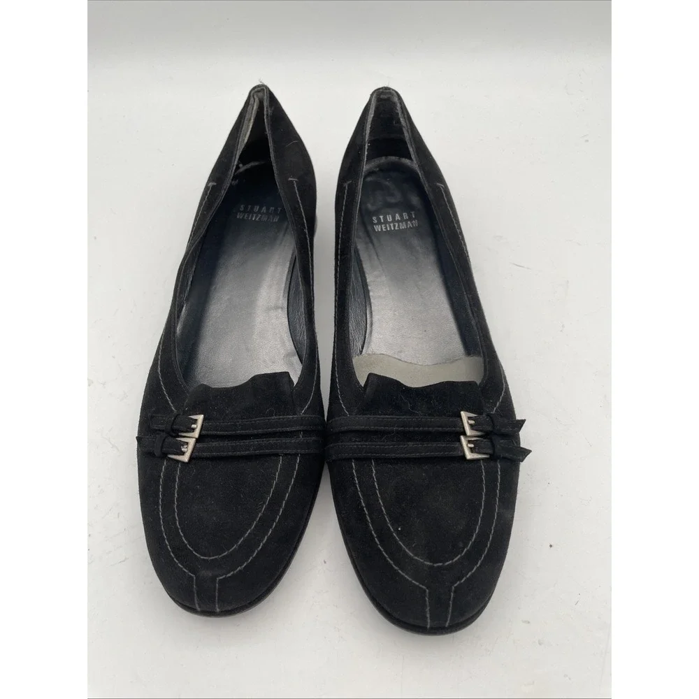 Stuart Weitzman Shoes Womans Black Suede Slip on size 8.5 Spain‎ Comfort Shoes